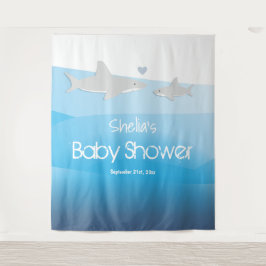 Shark Baby Shower Wandteppich