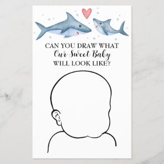 Shark Baby Shower Zeichne Baby Game Flyer