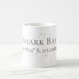 Shark Bay Australien Latitude & Longitude Kaffeetasse