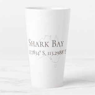 Shark Bay Australien Latitude & Longitude Milchtasse