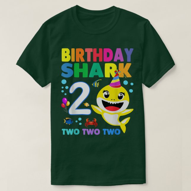 Shark Birthday 2 Years Old 2nd Birthday Matching F T-Shirt (Design vorne)