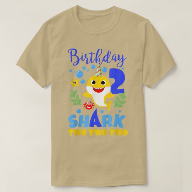 Shark Birthday 2 Years Old 2nd Birthday Matching F T-Shirt (Design vorne)