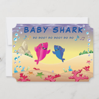 Shark 🦈 Birthday Baby Ocean Party Kinder Spaß Einladung