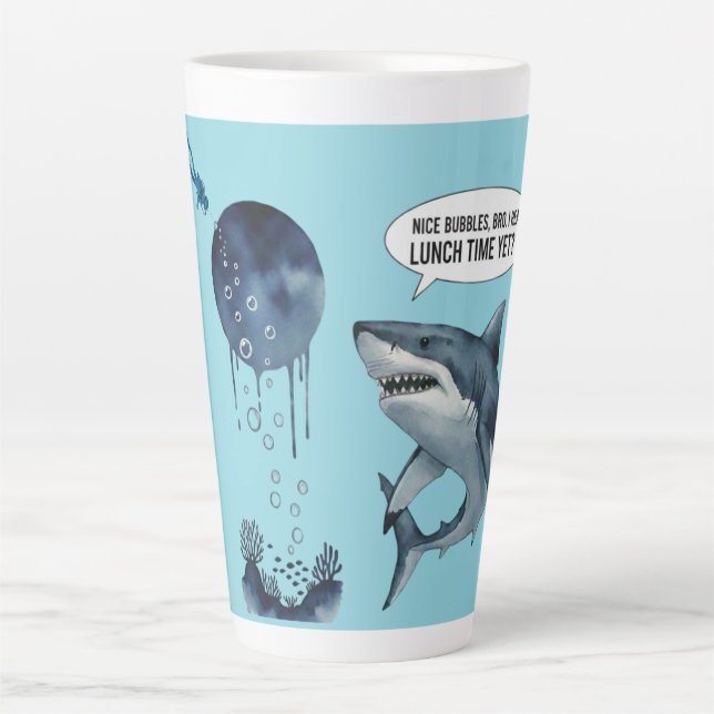 shark birthday gift  milchtasse (Vorderseite)