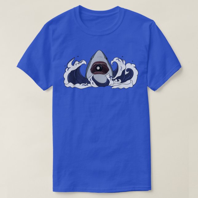 Shark Biting Pool Ball Pool T-Shirt (Design vorne)