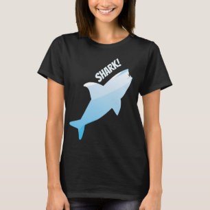 Shark Blue Animal Word Illustration T-Shirt