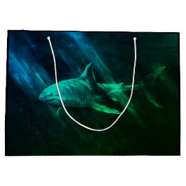 Shark Blue-Green Große Geschenktüte