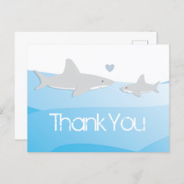 Shark Blue Ocean Baby Dusche Vielen Dank Postkarte