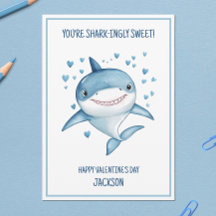 Shark Boys Schule Happy Valentine's Day