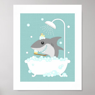 Shark Bubble Bath Poster drucken