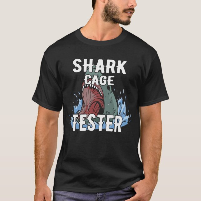 Shark Cage Tester Funny Amputee-Geschenk  T-Shirt (Vorderseite)