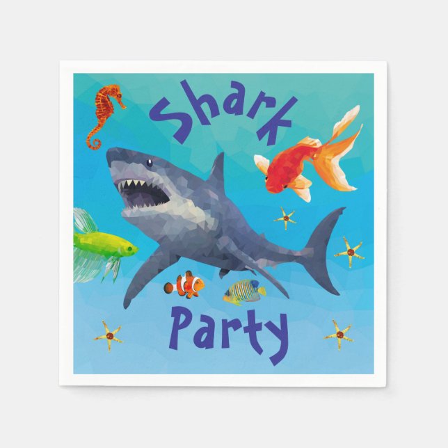 Shark Children Party Paper Napkin Serviette (Vorderseite)