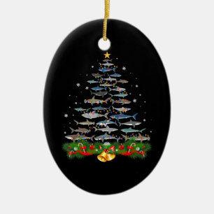 Shark Christmas Tree Shark Lovers Gifts Men Women Keramik Ornament