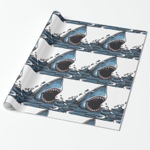 SHARK CHRISTMAS Wrapping Paper Geschenkpapier