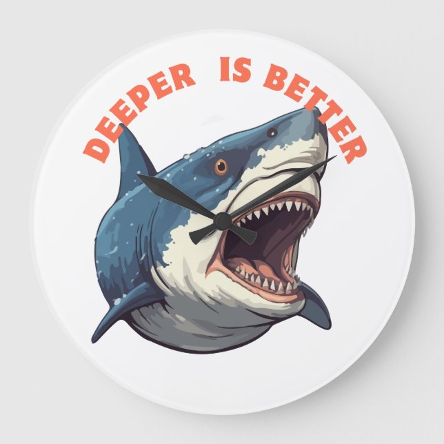 Shark  Clock Große Wanduhr (Vorderseite)