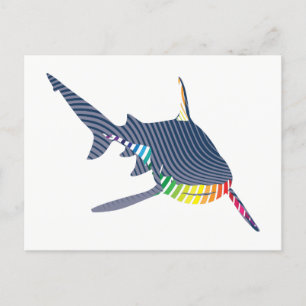 Shark Color Swoosh Postkarte