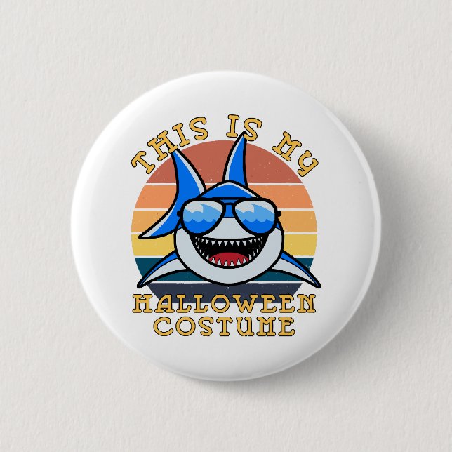 Shark Daddy Spooky Sunset Funny Button (Vorderseite)
