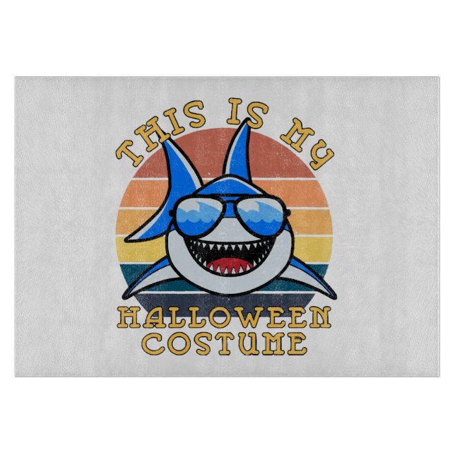Shark Daddy Spooky Sunset Funny Schneidebrett (Vorderseite)
