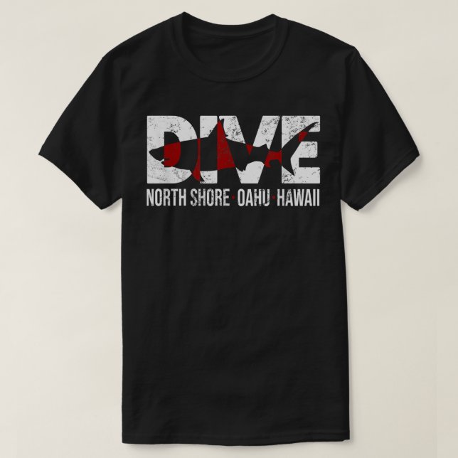 SHARK DIVE Hawaii North Shore SCUBA TAUCHEN T-Shirt (Design vorne)