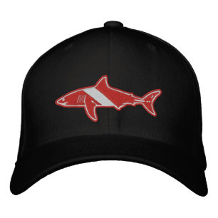 Shark Diver Flag ohne Text Bestickte Baseballkappe