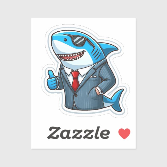 Shark Drawing: Deep Water Sticker #1 (Blatt)