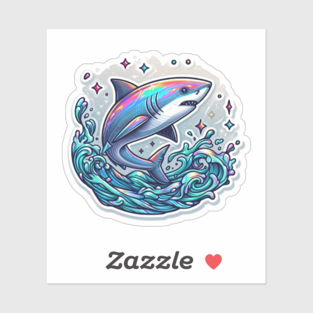 Shark Drawing: Deep Water Sticker #10 (Blatt)