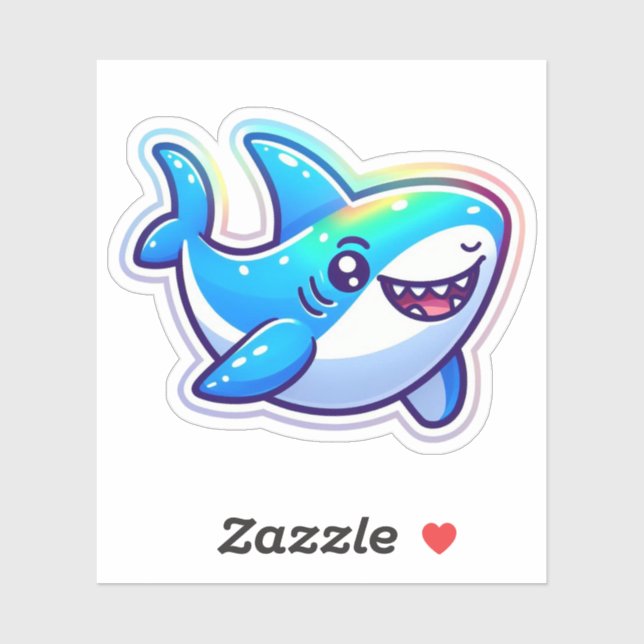 Shark Drawing: Deep Water Sticker #4 (Blatt)