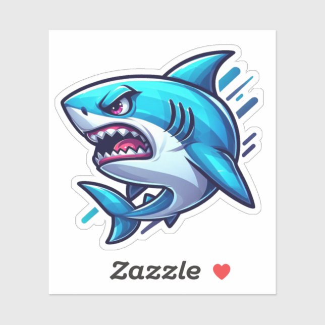 Shark Drawing: Deep Water Sticker #6 (Blatt)
