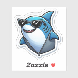 Shark Drawing: Deep Water Sticker #8