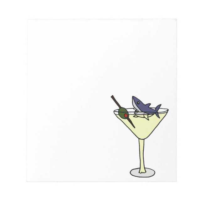 Shark Eating Martini Olive Notizblock (Vorderseite)