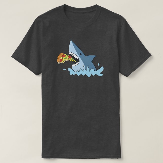 Shark Eating Pizza 1447 T-Shirt (Design vorne)