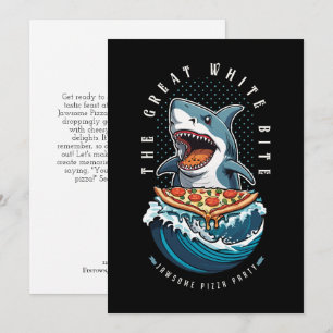 Shark Eating Pizza Der große weiße Biss Jawsome Einladung