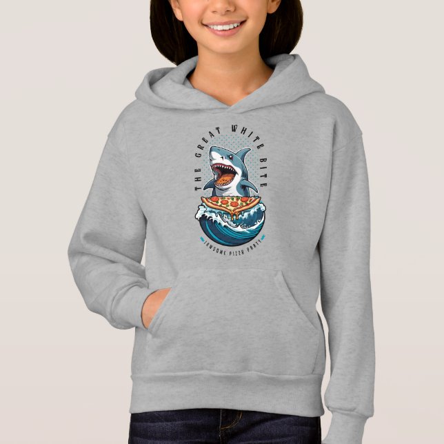 Shark Eating Pizza | Der große weiße Biss Jawsome Hoodie (Vorderseite)