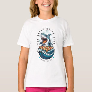 Shark Eating Pizza Der große weiße Biss Jawsome T-Shirt