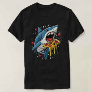 Shark Eating Pizza Funny Pizza Lover T-Shirt