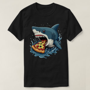 Shark Eating Pizza Funny Pizza Lover T-Shirt