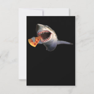 Shark Eating Pizza Shark Lovers Funny Gifts RSVP Karte