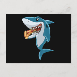 Shark Eating Pizza Shark Lovers Pizza Lovers Postkarte