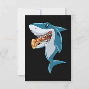 Shark Eating Pizza Shark Lovers Pizza Lovers RSVP Karte