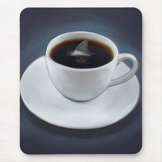 Shark Fin Coffee Mousepad (Vorne)