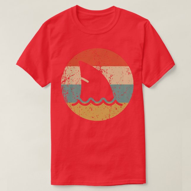 Shark Fin Retro Style Shark Pullover  (Design vorne)