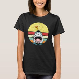 Shark Fish Pizza Retro Vintag Pizzeria Pizza Koch T-Shirt