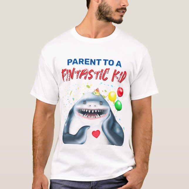 Shark Funny Birthday Family T-Shirt (Vorderseite)