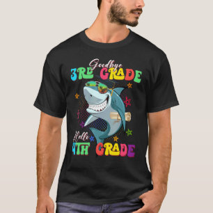Shark Goodbye 3 Grade Abschluss Hallo 4. Klasse T-Shirt