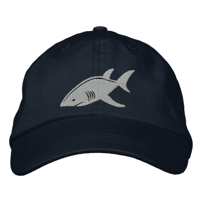Shark Great White Bestickte Baseballkappe (Vorderseite)