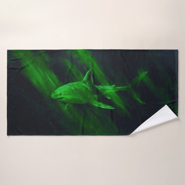 Shark Green 30 X 60 Bath Towel Badehandtuch (Badehandtuch)