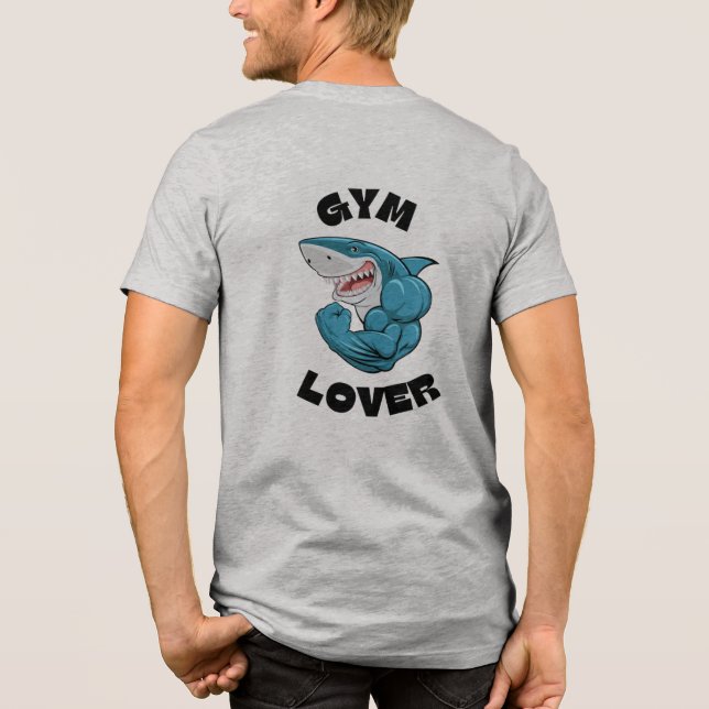Shark-Gym-Enthusiast Tri-Blend Shirt (Rückseite)