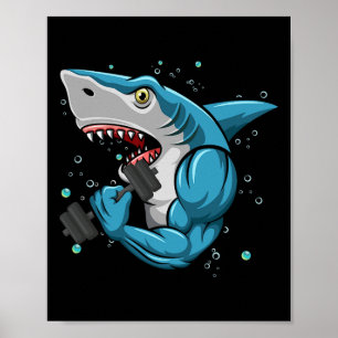Shark Gym Powerlift Weightlift-Bodybuilding Poster