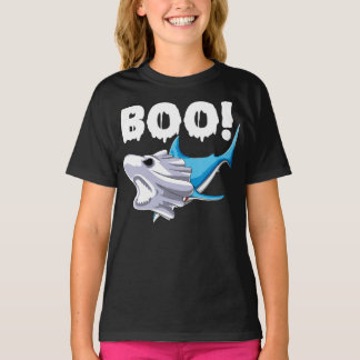 shark halloween  boo ghost shark gift boys mens T-Shirt