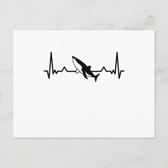 Shark Heartbeat Fish Gift Mama Vater Postkarte (Vorderseite)